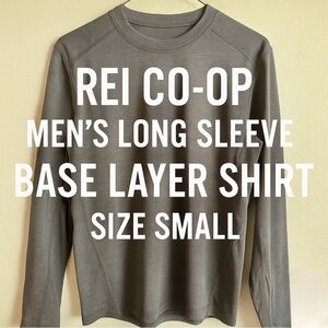 REI Co-op Base Layer Shirt Men’s Small Gray Stretch Long Sleeve Hiking